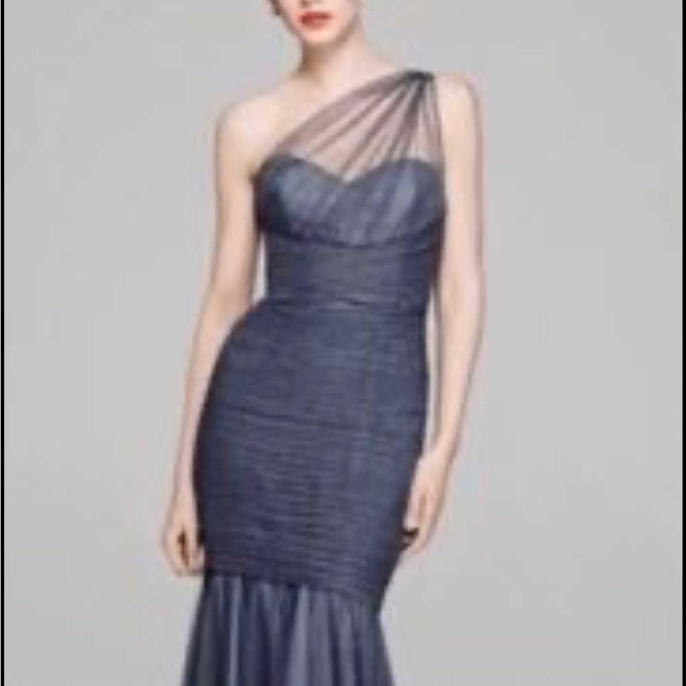 Black Amsale NWOT formal black tulle mermaid dress